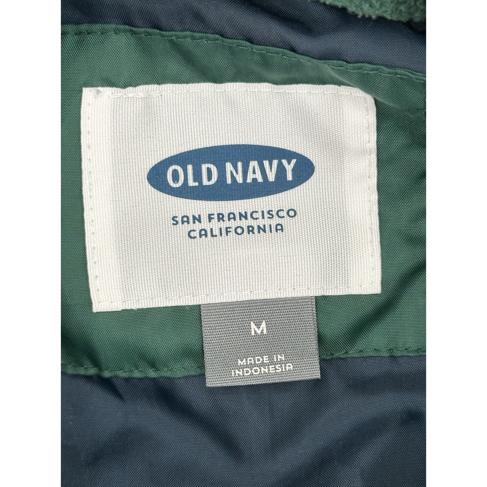 Lot of 2 Old Navy Puffer Vest Men's Medium Green Blue Burgundy Full Zip - Picture 4 of 8